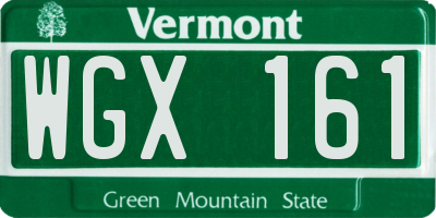VT license plate WGX161