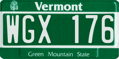 VT license plate WGX176