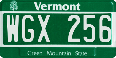 VT license plate WGX256