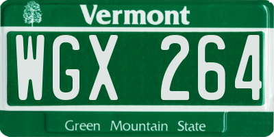 VT license plate WGX264