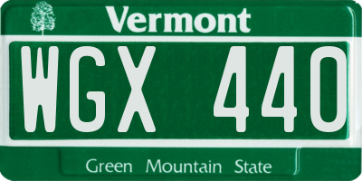 VT license plate WGX440