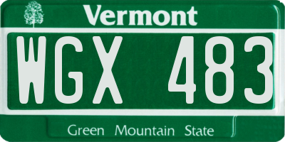 VT license plate WGX483