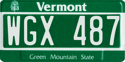 VT license plate WGX487