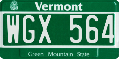 VT license plate WGX564