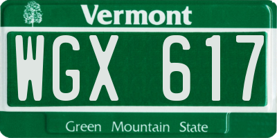VT license plate WGX617