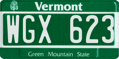 VT license plate WGX623