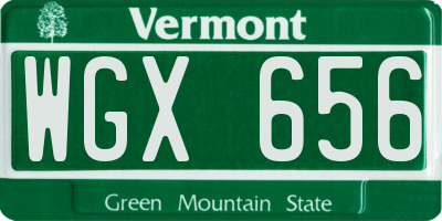 VT license plate WGX656