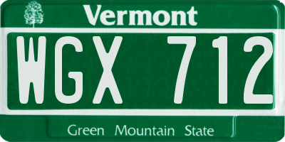 VT license plate WGX712