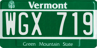 VT license plate WGX719