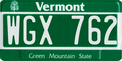 VT license plate WGX762