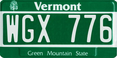 VT license plate WGX776
