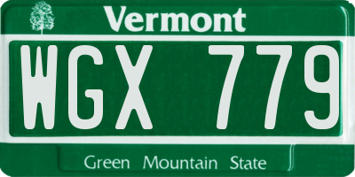 VT license plate WGX779