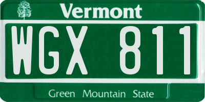 VT license plate WGX811