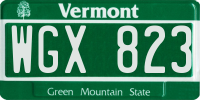 VT license plate WGX823