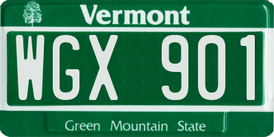 VT license plate WGX901