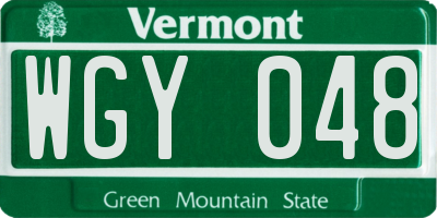 VT license plate WGY048
