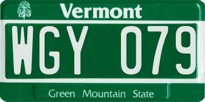 VT license plate WGY079
