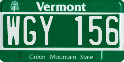 VT license plate WGY156