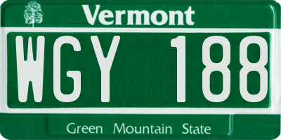 VT license plate WGY188