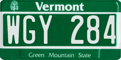 VT license plate WGY284