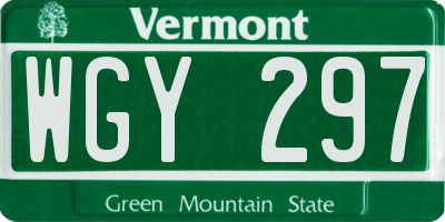 VT license plate WGY297