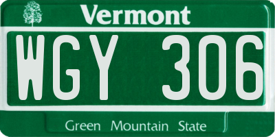 VT license plate WGY306
