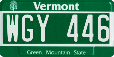 VT license plate WGY446