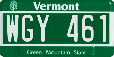 VT license plate WGY461