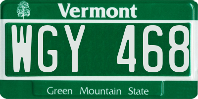 VT license plate WGY468