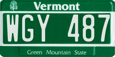 VT license plate WGY487