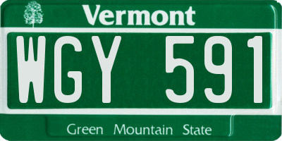 VT license plate WGY591