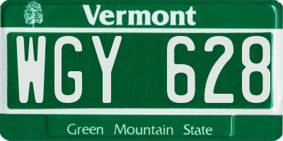 VT license plate WGY628