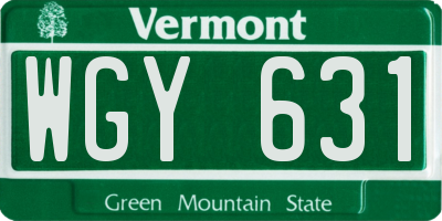 VT license plate WGY631