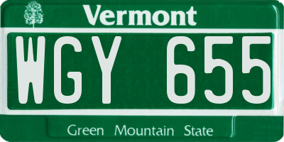 VT license plate WGY655
