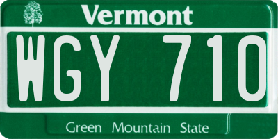 VT license plate WGY710