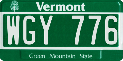 VT license plate WGY776