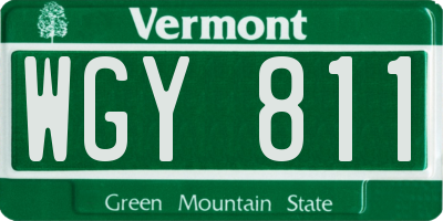 VT license plate WGY811
