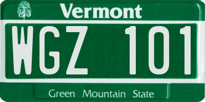 VT license plate WGZ101