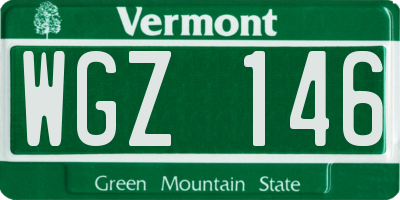 VT license plate WGZ146
