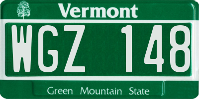 VT license plate WGZ148