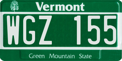 VT license plate WGZ155
