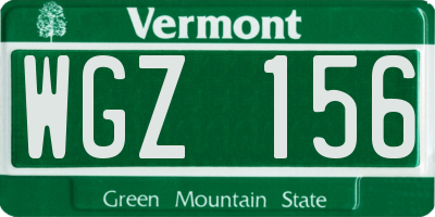 VT license plate WGZ156