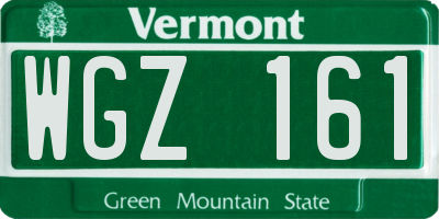 VT license plate WGZ161