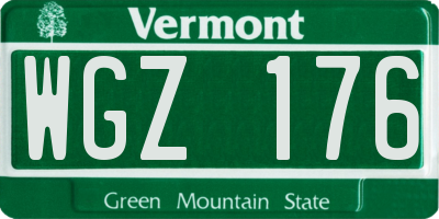 VT license plate WGZ176