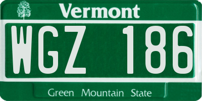 VT license plate WGZ186
