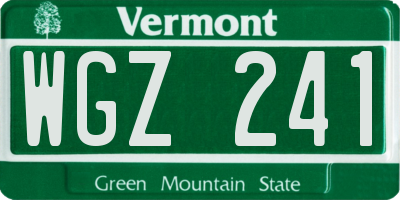 VT license plate WGZ241