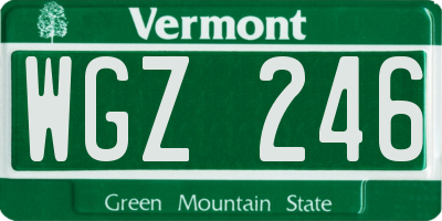 VT license plate WGZ246