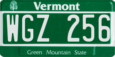 VT license plate WGZ256