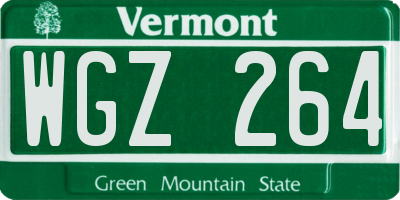 VT license plate WGZ264