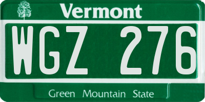 VT license plate WGZ276